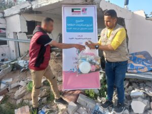 مشروع توزيع أدوات نظافة صحية لدعم الأسر في غزة